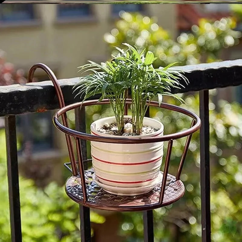 Iron Hanging Flower Basket – Balcony & Fence Plant Holder