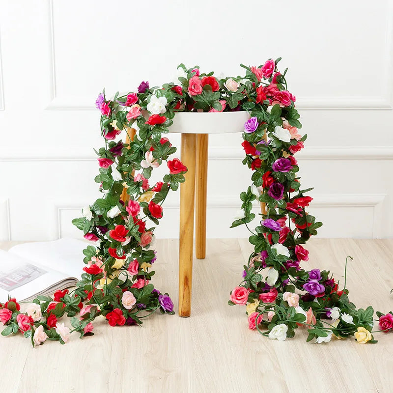 Rose Artificial Flower Vine For Wedding Silk Artificial Rose