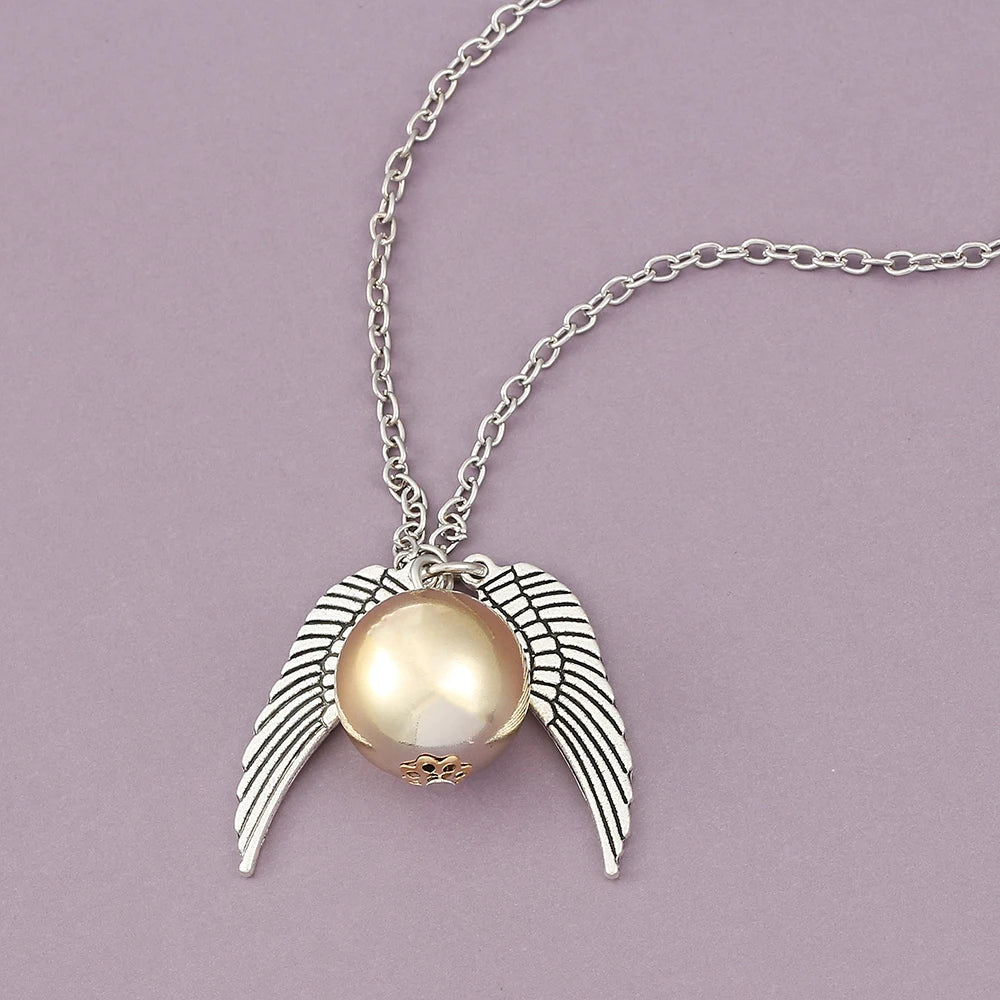 Harry Potter Golden Snitch Necklace Metal DIY Pendant