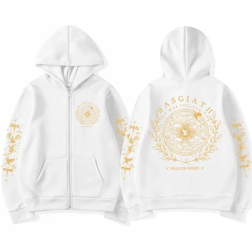 Harajuku Basgiath War Zip Up Hoodies Zipper Jacket