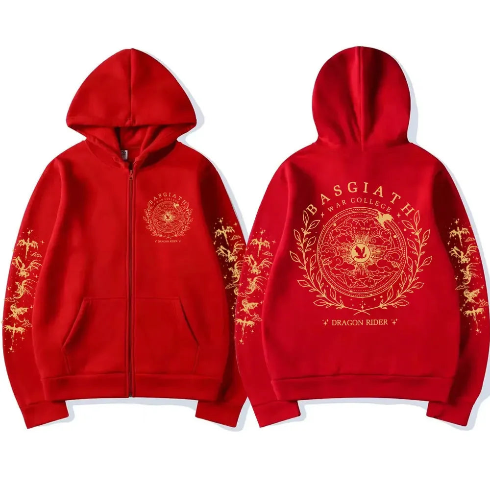 Harajuku Basgiath War Zip Up Hoodies Zipper Jacket