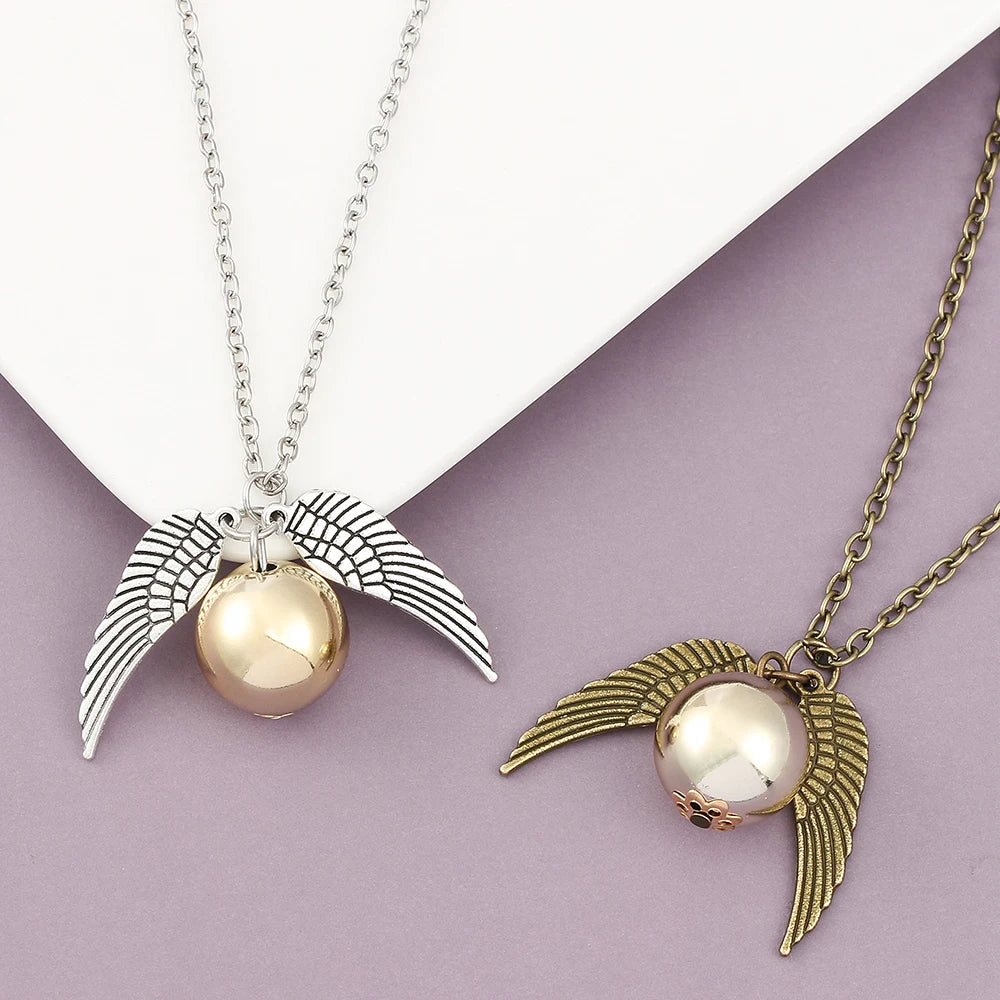 Harry Potter Golden Snitch Necklace Metal DIY Pendant