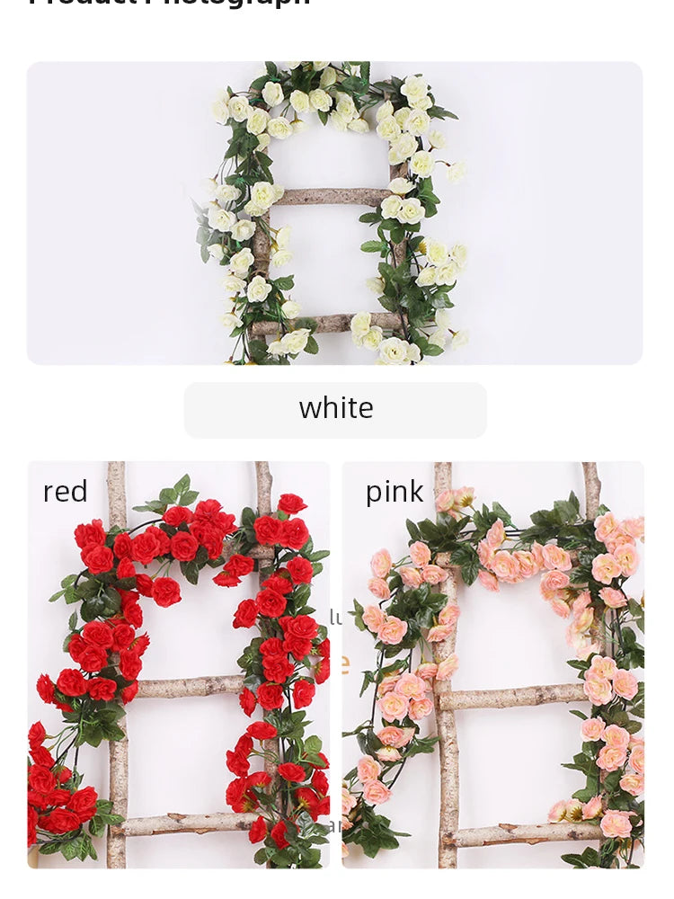 Rose Artificial Flower Vine For Wedding Silk Artificial Rose