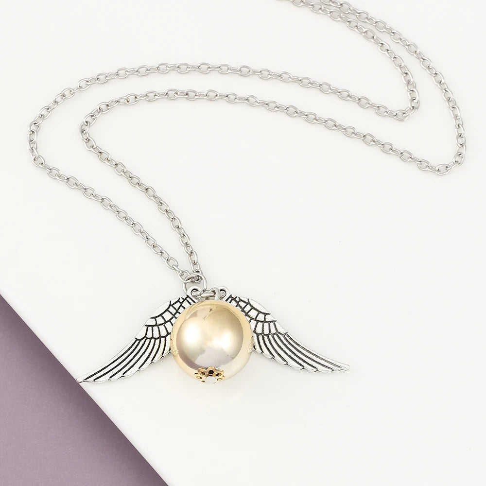Harry Potter Golden Snitch Necklace Metal DIY Pendant