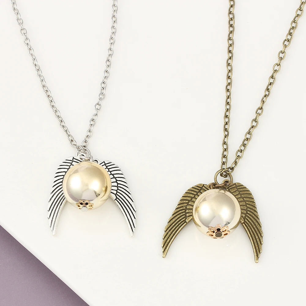 Harry Potter Golden Snitch Necklace Metal DIY Pendant