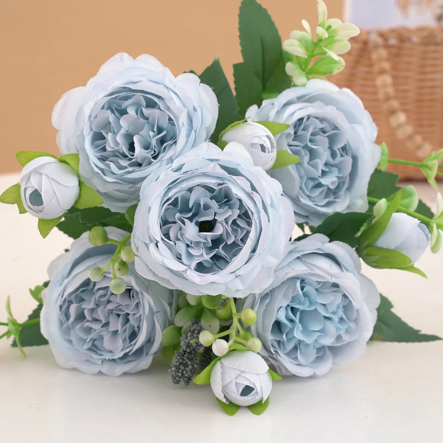 Rose Pink Silk Bouquet Peony Artificial Flower