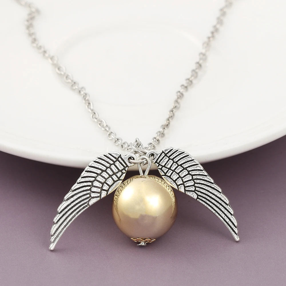 Harry Potter Golden Snitch Necklace Metal DIY Pendant