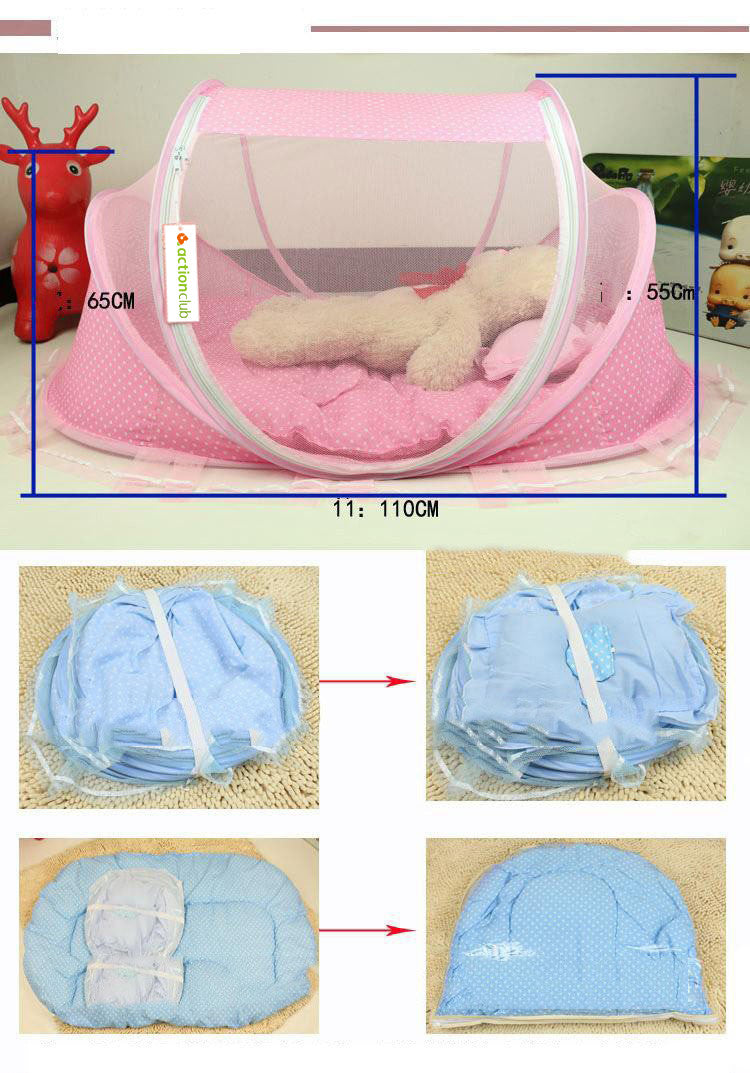 Foldable  Baby Bed Net With Pillow Net 2pieces Set - Alvioni