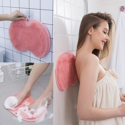 Silicone Bath  Massage Brush Back Rube   Foot Rub Pad Body Cleaning Brush - Alvioni