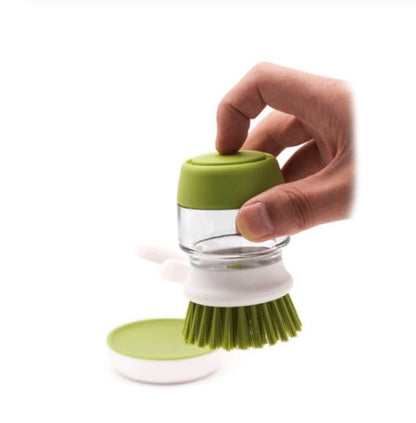 Dishwashing And Pot Washing palm Brush With Liquid Soap - Alvioni