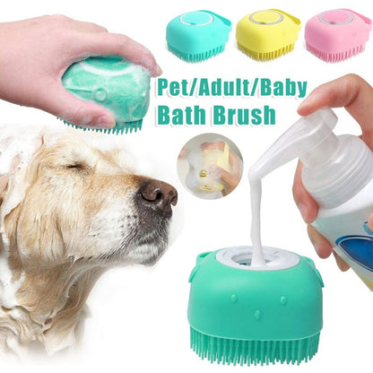 Silicone Dogs & Cat Bathroom Bath Massage  Cleaning  Brush - Alvioni