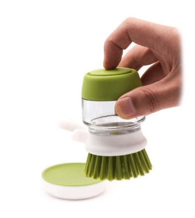Dishwashing And Pot Washing palm Brush With Liquid Soap - Alvioni
