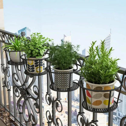 Iron Hanging Flower Basket – Balcony & Fence Plant Holder