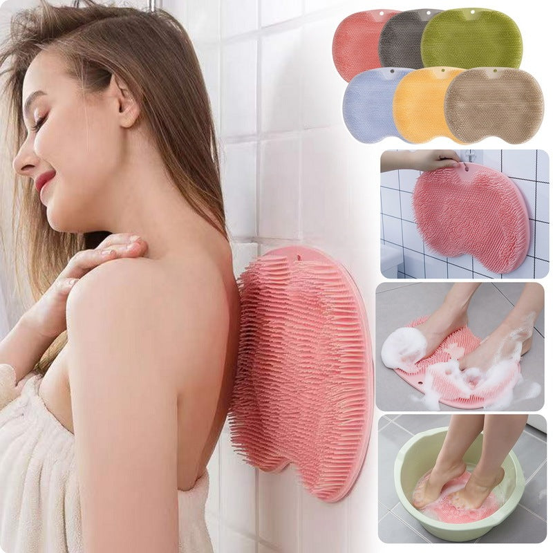 Silicone Bath  Massage Brush Back Rube   Foot Rub Pad Body Cleaning Brush - Alvioni