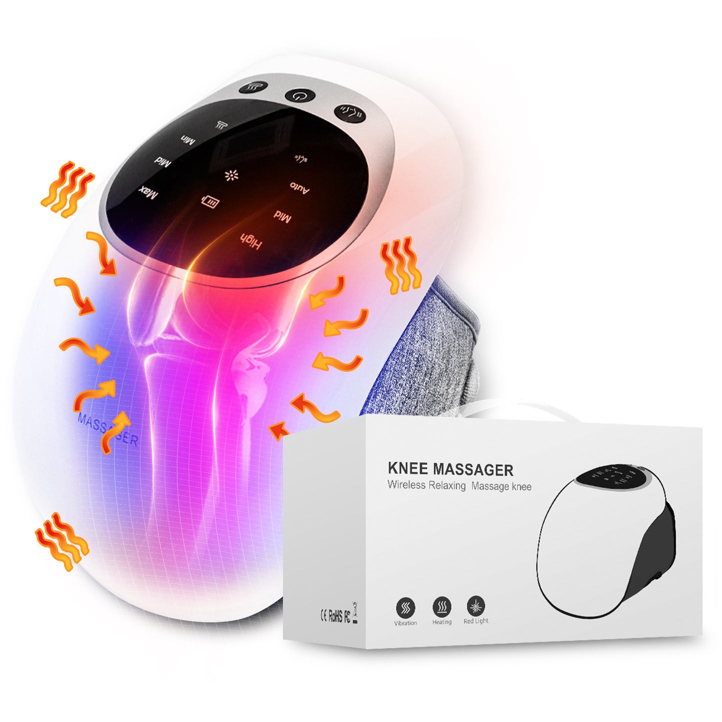 Knee Massager Heat & Vibration Pain Relief & Portable
