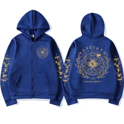 Harajuku Basgiath War Zip Up Hoodies Zipper Jacket