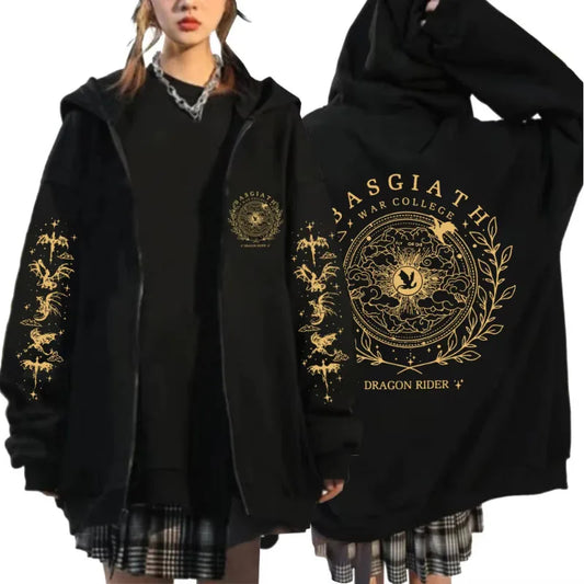 Harajuku Basgiath War Zip Up Hoodies Zipper Jacket