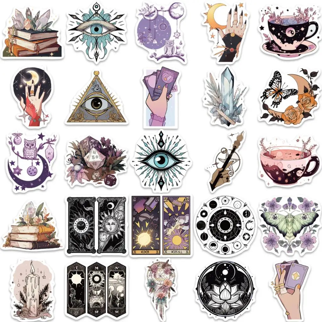Pack Cartoon Witch Magic Waterproof Sticker