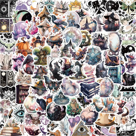 Pack Cartoon Witch Magic Waterproof Sticker