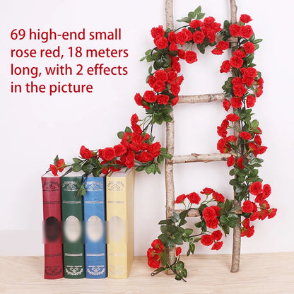 Rose Artificial Flower Vine For Wedding Silk Artificial Rose