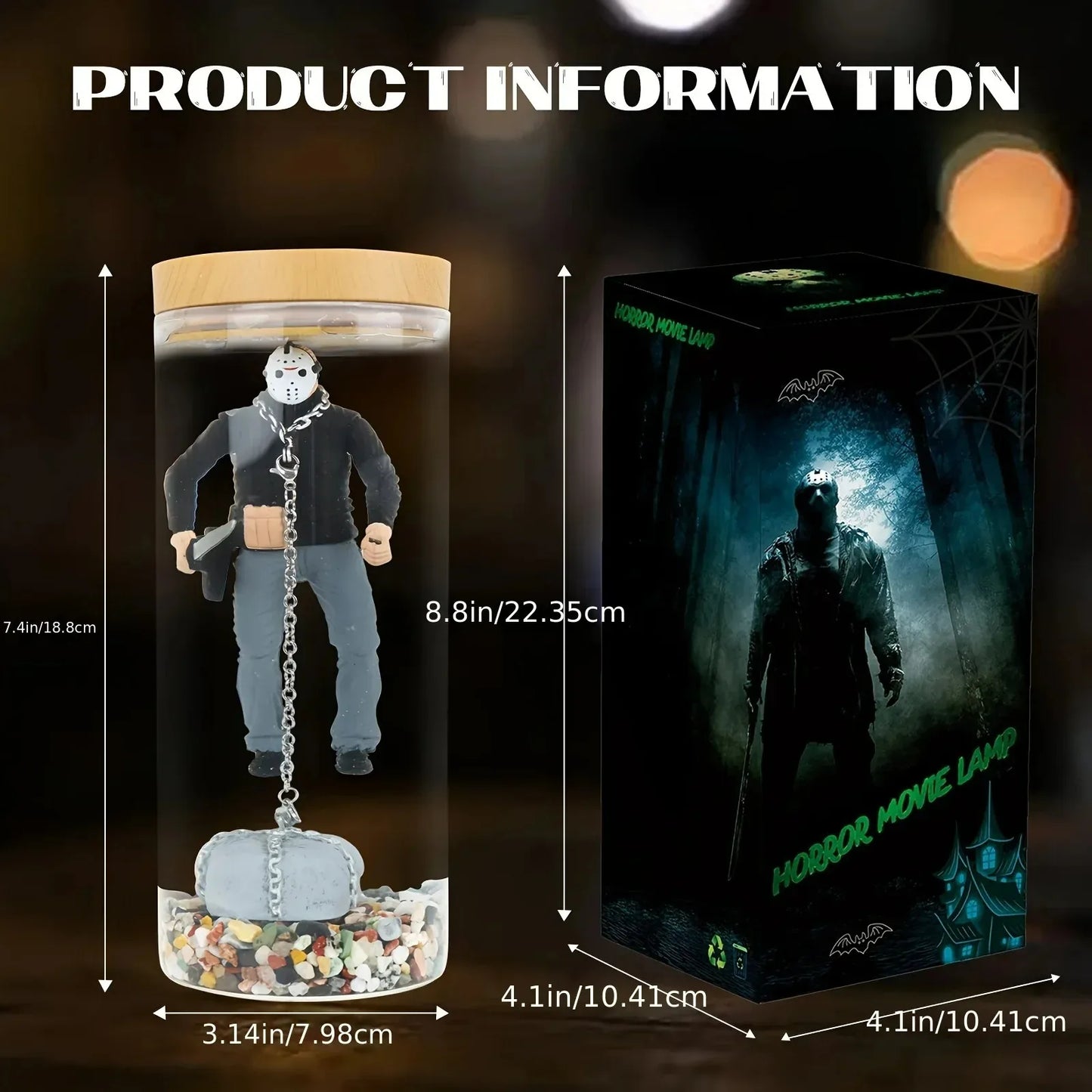 Jason Voorhees Friday 13th  Water Lantern Horror Decoration