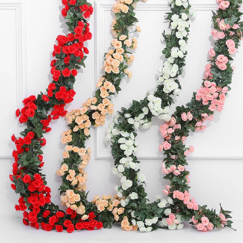 Rose Artificial Flower Vine For Wedding Silk Artificial Rose