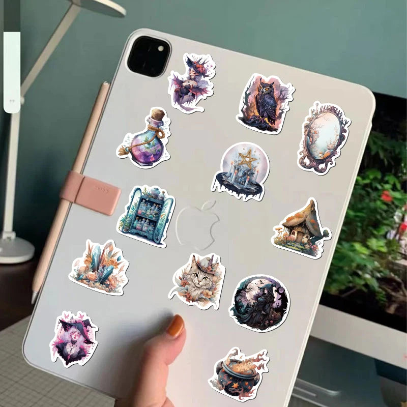 Pack Cartoon Witch Magic Waterproof Sticker