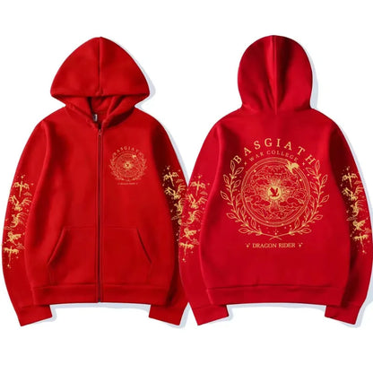 Harajuku Basgiath War Zip Up Hoodies Zipper Jacket
