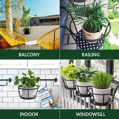 Iron Hanging Flower Basket – Balcony & Fence Plant Holder
