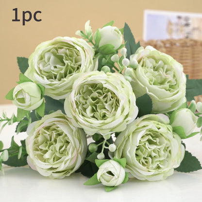 Rose Pink Silk Bouquet Peony Artificial Flower