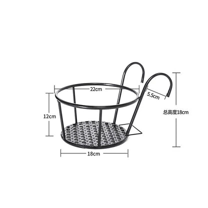 Iron Hanging Flower Basket – Balcony & Fence Plant Holder