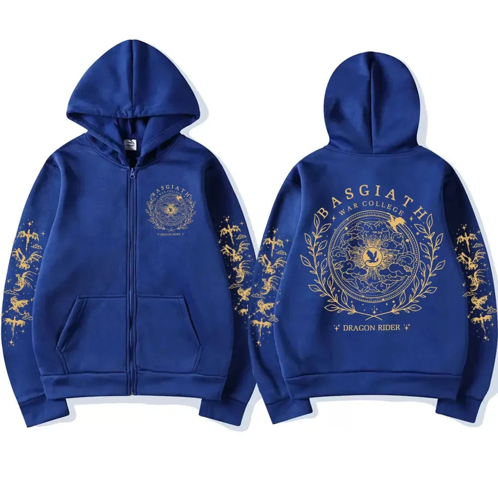 Harajuku Basgiath War Zip Up Hoodies Zipper Jacket