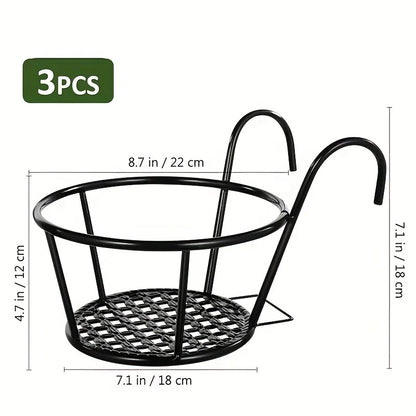 Iron Hanging Flower Basket – Balcony & Fence Plant Holder
