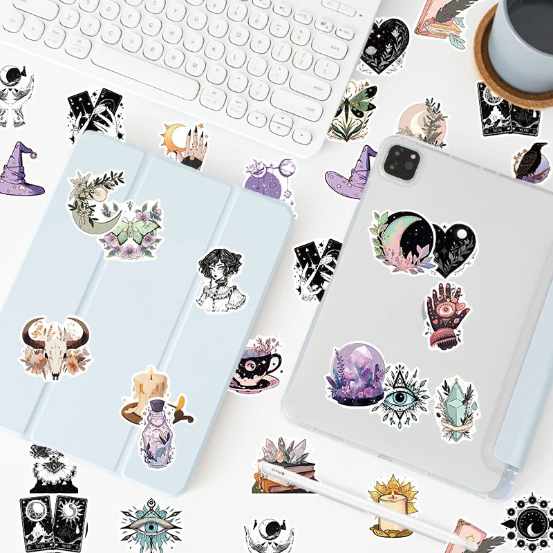 Pack Cartoon Witch Magic Waterproof Sticker