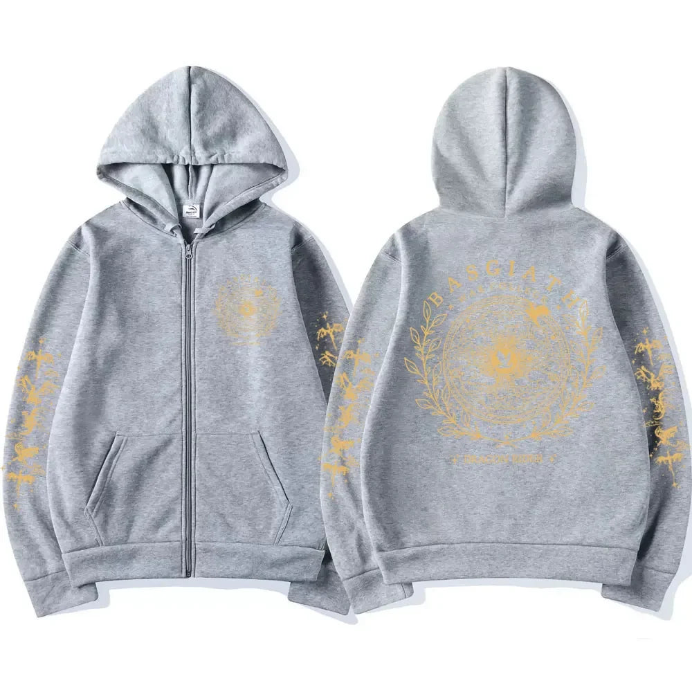 Harajuku Basgiath War Zip Up Hoodies Zipper Jacket
