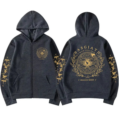Harajuku Basgiath War Zip Up Hoodies Zipper Jacket