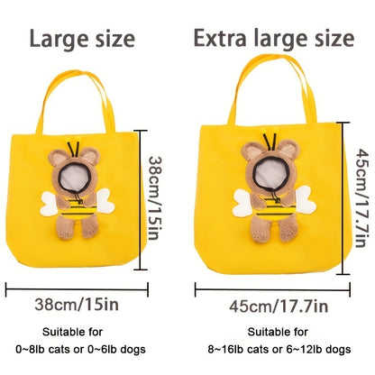 Portable Breathable  Little Bee Design Cat & Dog Carrier Pets Bags - Alvioni